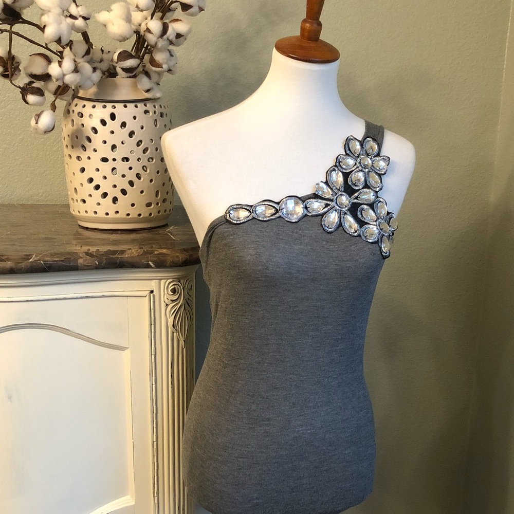 Body Central embellished gray top